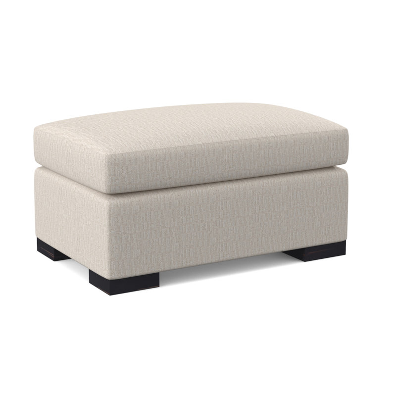 Elkins Ottoman, White Caps Fog, Vintage Ebony