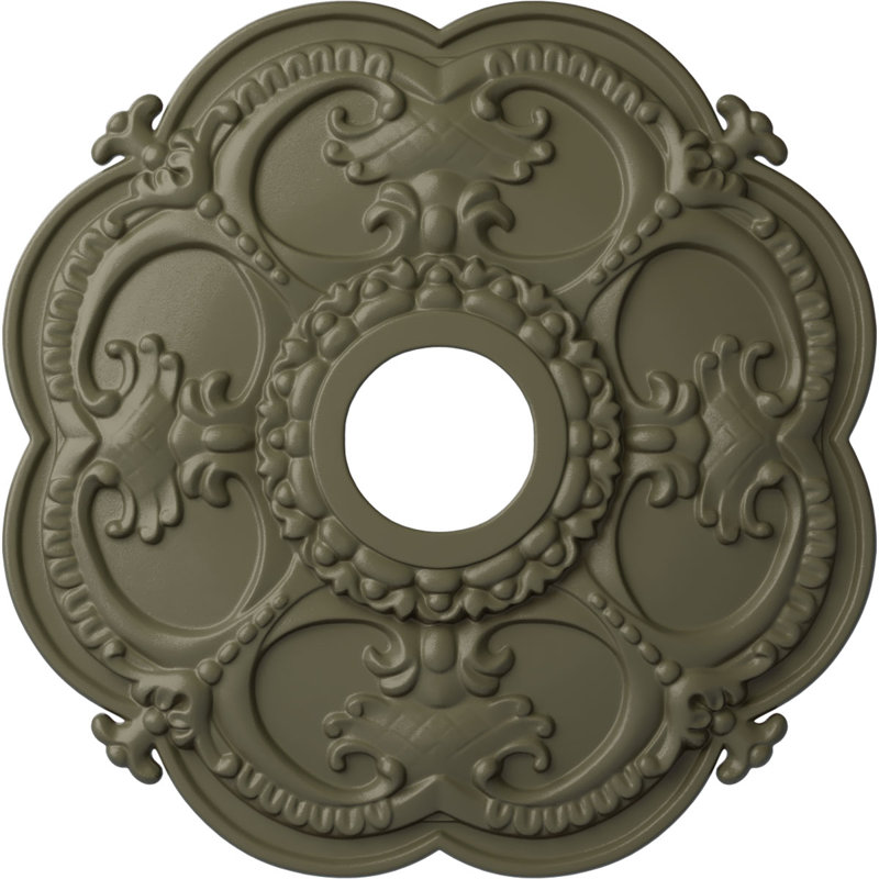 Médaillon de plafond Endurathane Alexandria, diamètre extérieur 19 5/8 po x P 1 1/2 po (convient aux auvents jusqu'à 4 5/8 po), finition perle noire peinte à la main