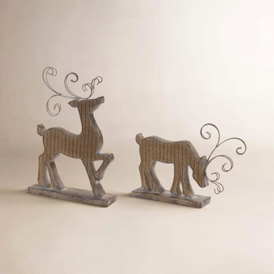 2-Piece Deer Silhouette Holiday Accent Set