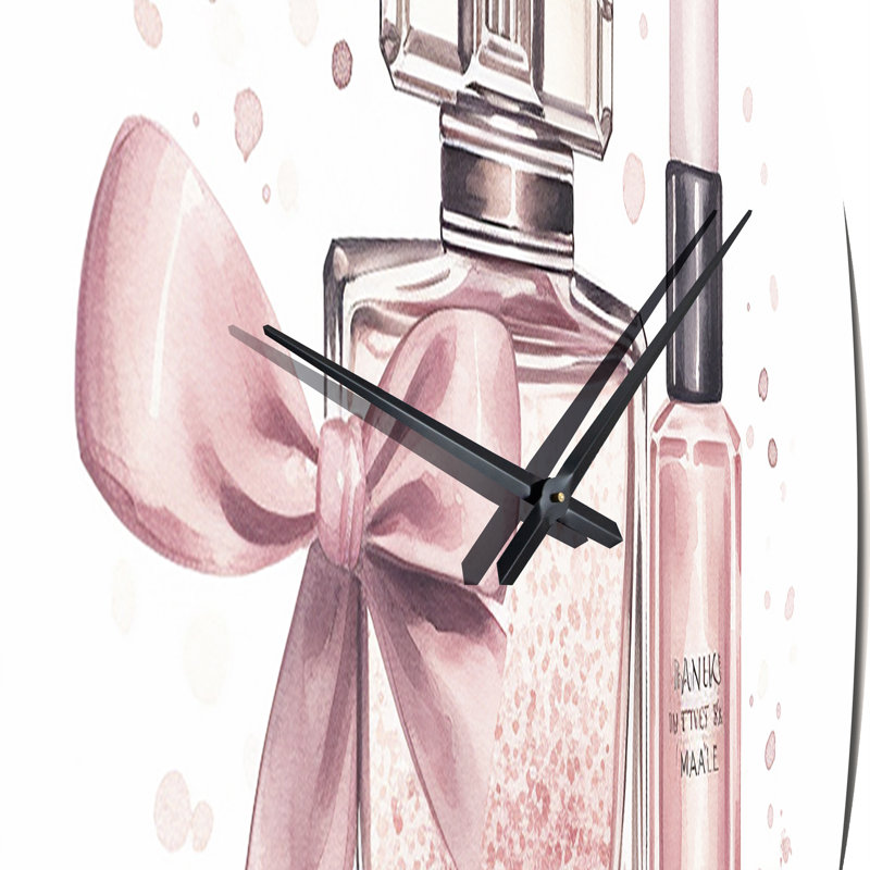 Horloge murale en métal rose, Moyenne