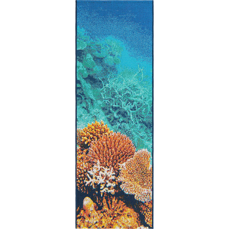 Tapis extérieur bleu iris, Tapis de couloir 2 pi x 6 pi