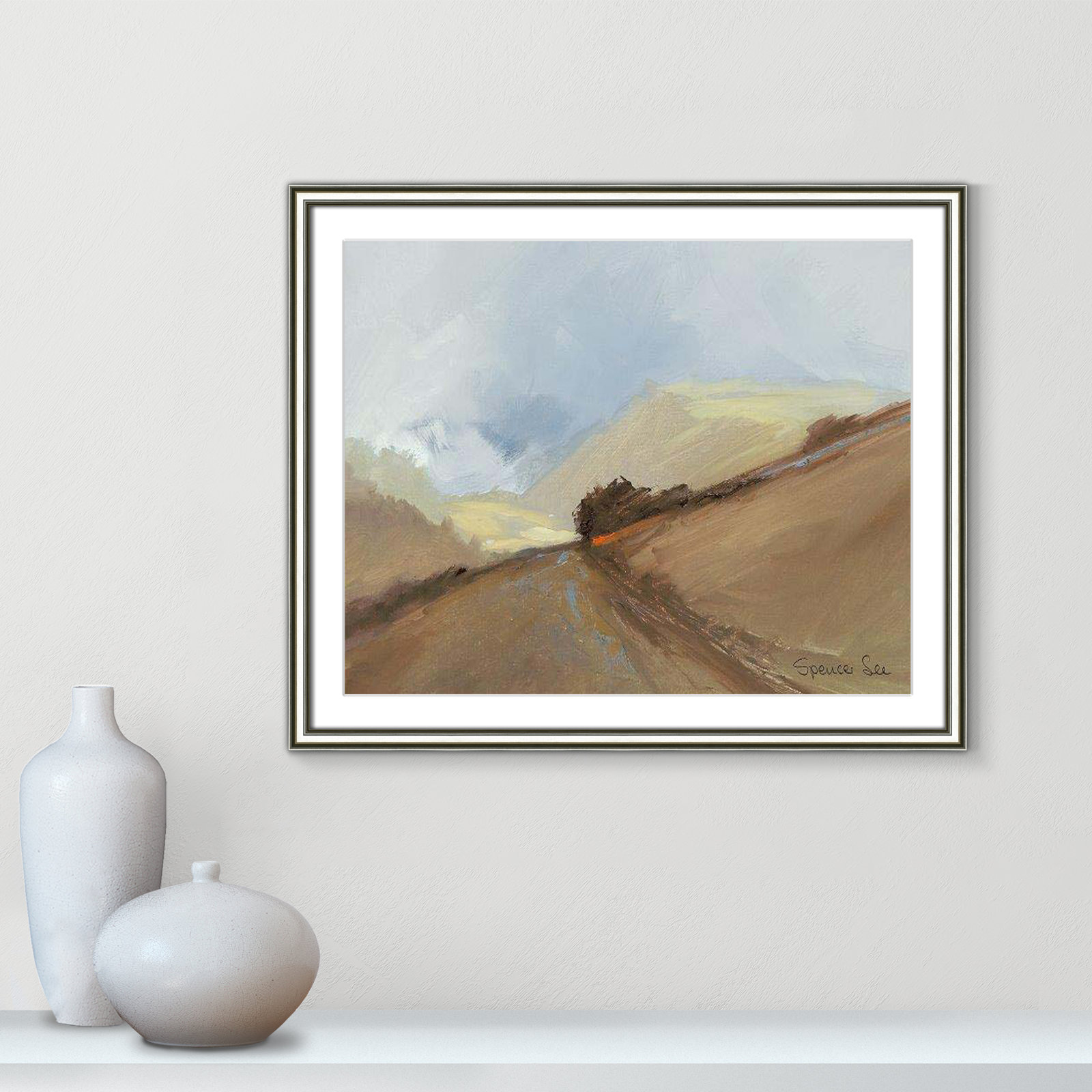 Heaven And Earth II by Spencer Lee, 22.75" H x 26.75" W x 0.75" D, Silver Framed