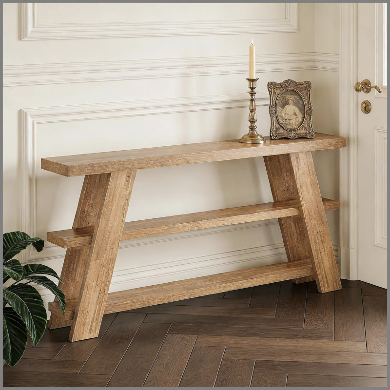 Table d'appoint mince avec rangement, console à 3 niveaux, canapé