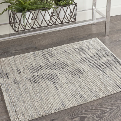 Nourison OCEAN 2' x 3' Cream Charcoal Modern Indoor Rug
