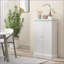 Armoire de rangement pour garde-manger, H 41 po blanc autoportant avec portes doubles, tablettes réglables | Fabrication en panneau de fibres à densité moyenne
