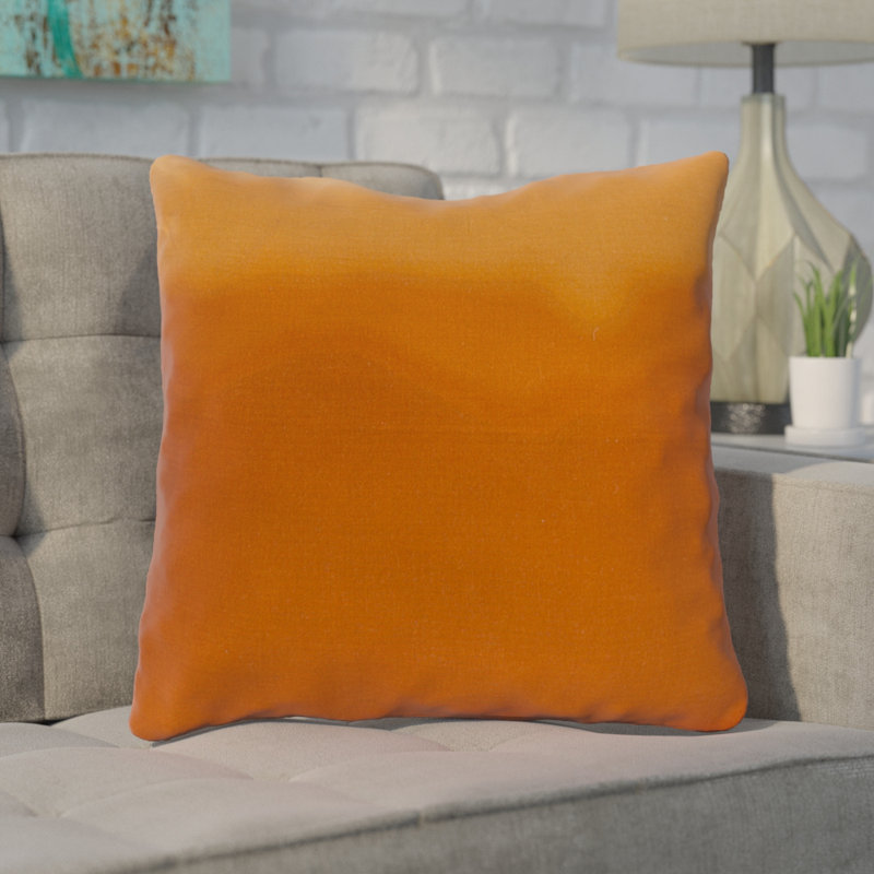 Cambridge Cotton Throw Pillow, 22", Orange, Polyester