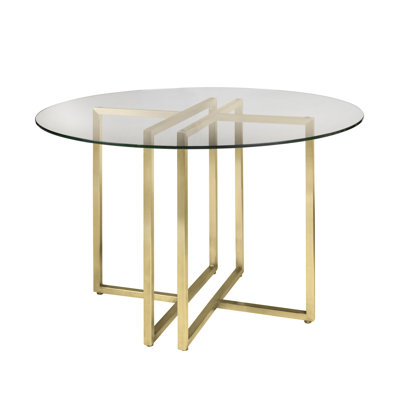 Wadley Glass Top Metal Base Dining Table