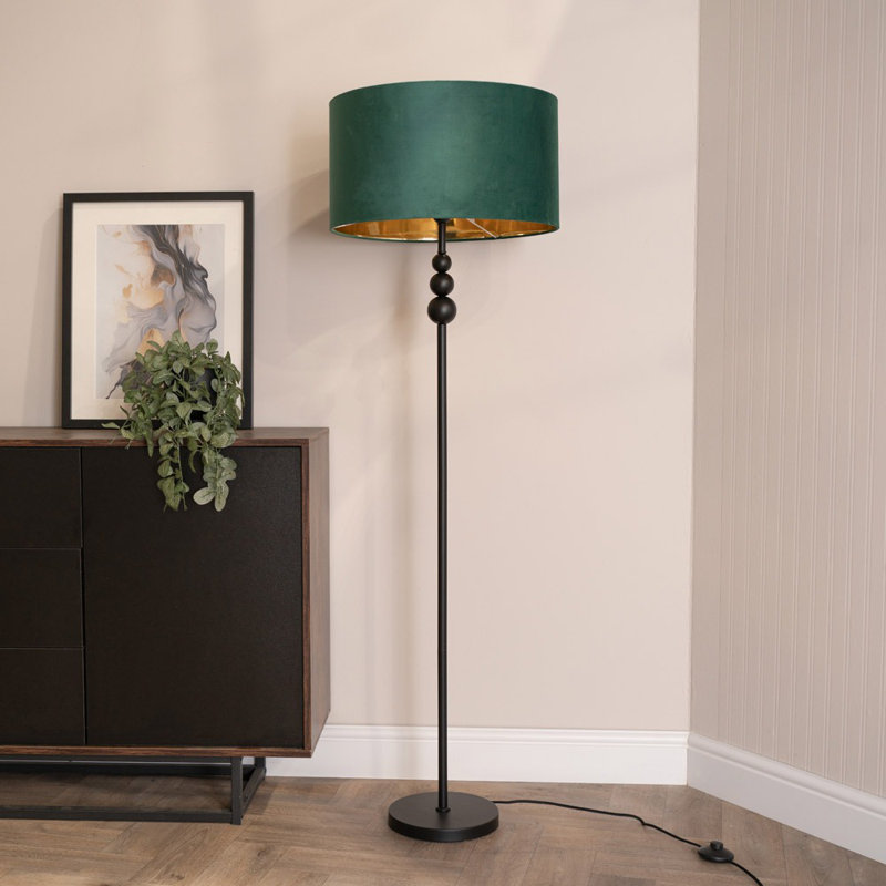 Aaiza 145cm Traditional Floor Lamp, Yes, Matte, Green/Gold