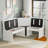 FSC Solid Pine L-shape Breakfast Nook Set Dining Corner Set With Charging, Storage & Reversible Bench (seats 3-5)