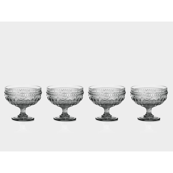 Euro Ceramica Fez Glassware 13oz Footed Compote Glass Set & Reviews ...