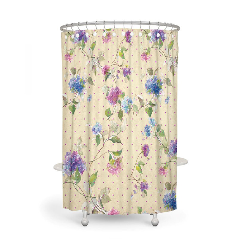 Rideau de douche simple à motif floral coréen, H 83 po x l 70 po