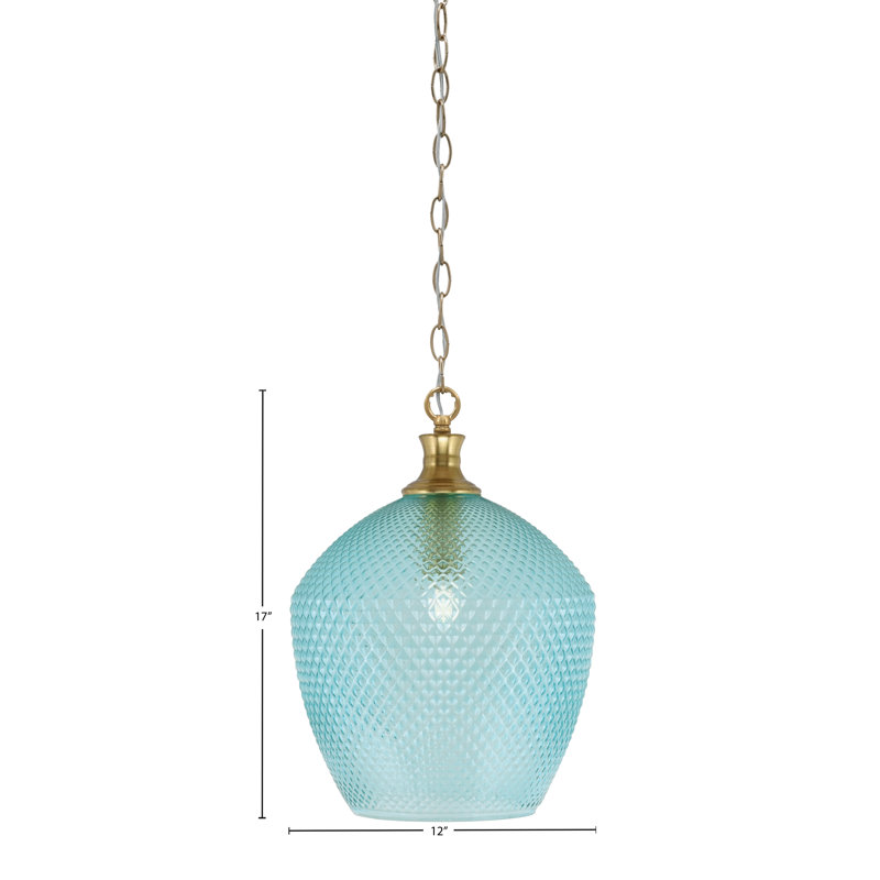 Luminaire suspendu simple à 1 lumière Quapaw, Laiton