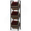 Support à panier industriel 15 po à 3 niveaux avec paniers en angle - Support à fruits et collation vertical rustique, organisateur de tour de rangement debout pour la cuisine, le garde-manger, la salle de bain, le salon - fini brun et noir