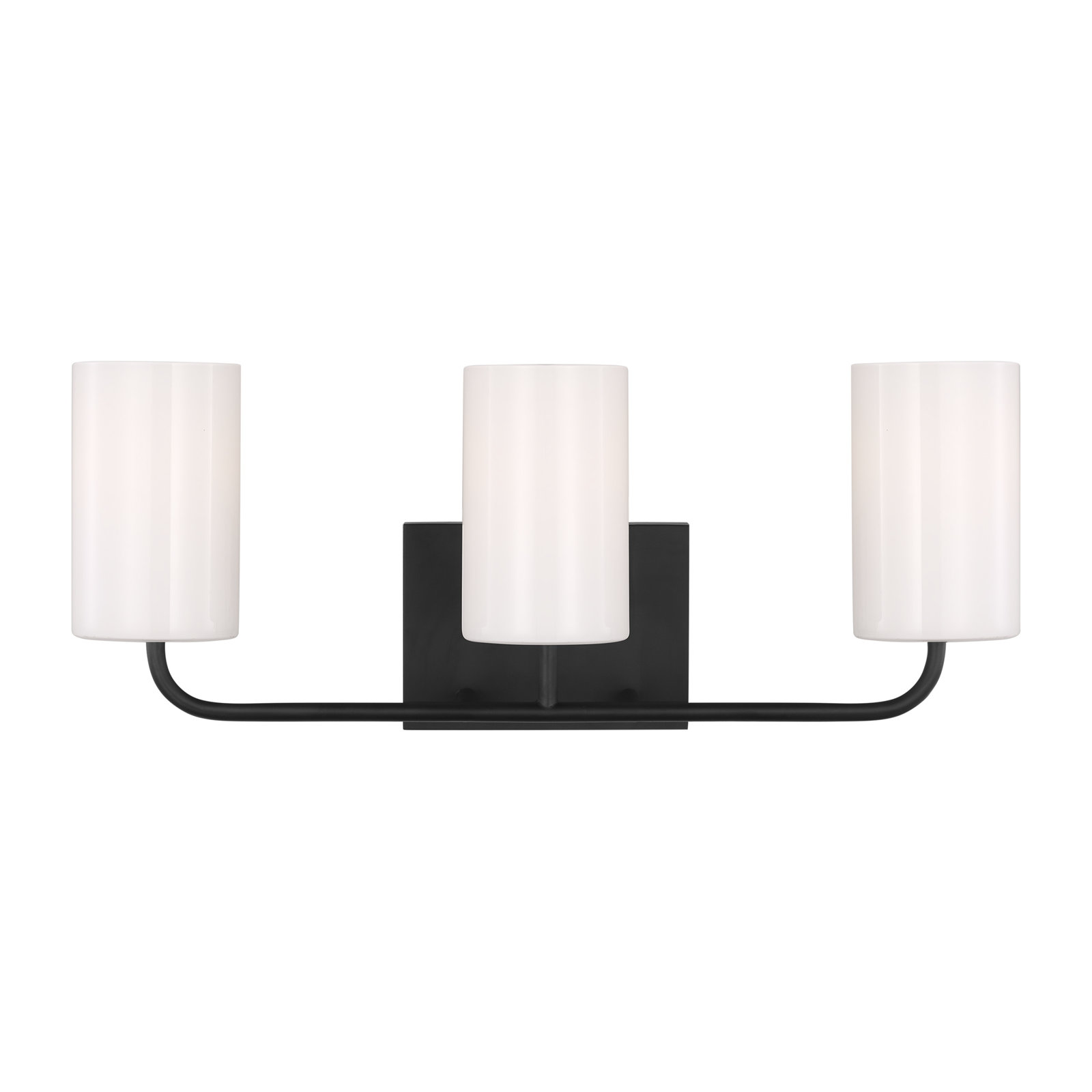 3 Light Transparent Dimmable Vanity Light, Midnight Black, No