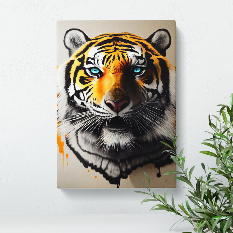 Splashed Tiger - Wrapped Canvas Print, 50cm H x 35cm W x 3cm D
