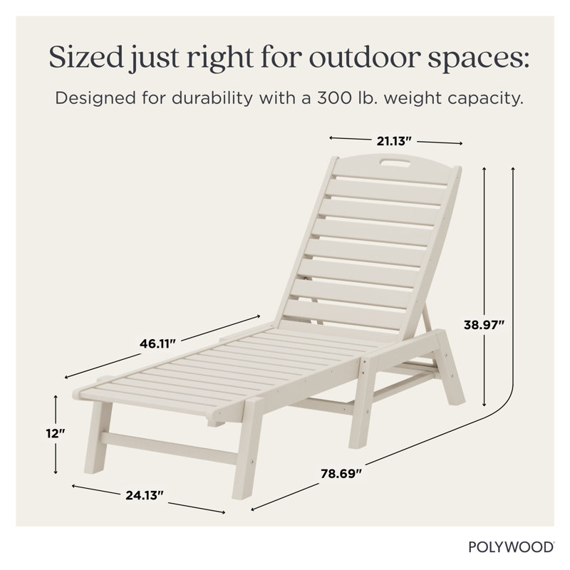 POLYWOOD Nautical Chaise, Sand