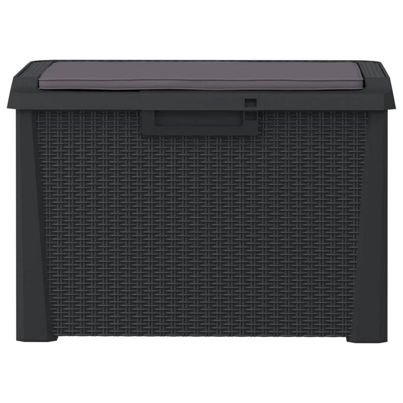 Reina Outdoor Storage Box, Cushion Seat, Dark Gray Polypropylene