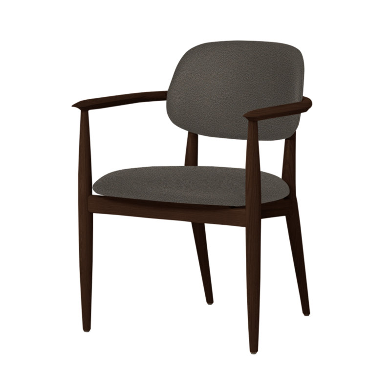 Chaise Slow de Space Copenhagen, Chêne brun foncé, Quartz Milano 2123