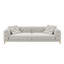 Canapé-lit convertible 3-en-1 de 97,7 po, canapé-lit coulissant à siège profond de 28,4 po, canapé moderne capitonné à boutons, canapé 4 places avec repose-pieds mobile pour appartement, bureau, chambre à coucher, gris clair