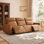 Canapé modulaire inclinable électrique en cuir véritable 3 pièces Phillipsburg