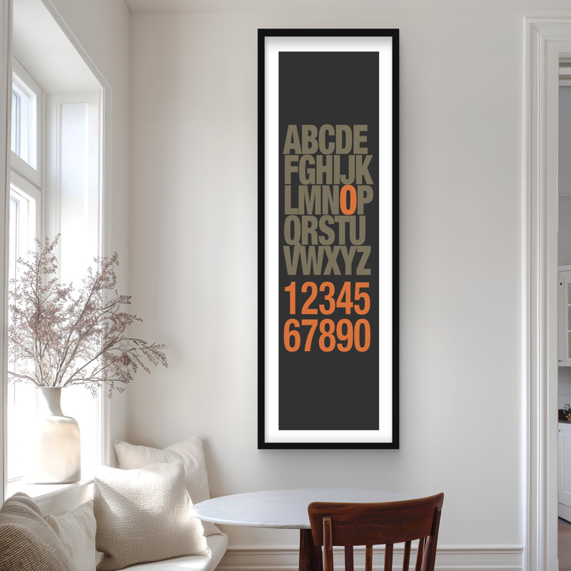 «Alphabet and Number - Shapes Typo & Symbols», reproduction encadrée