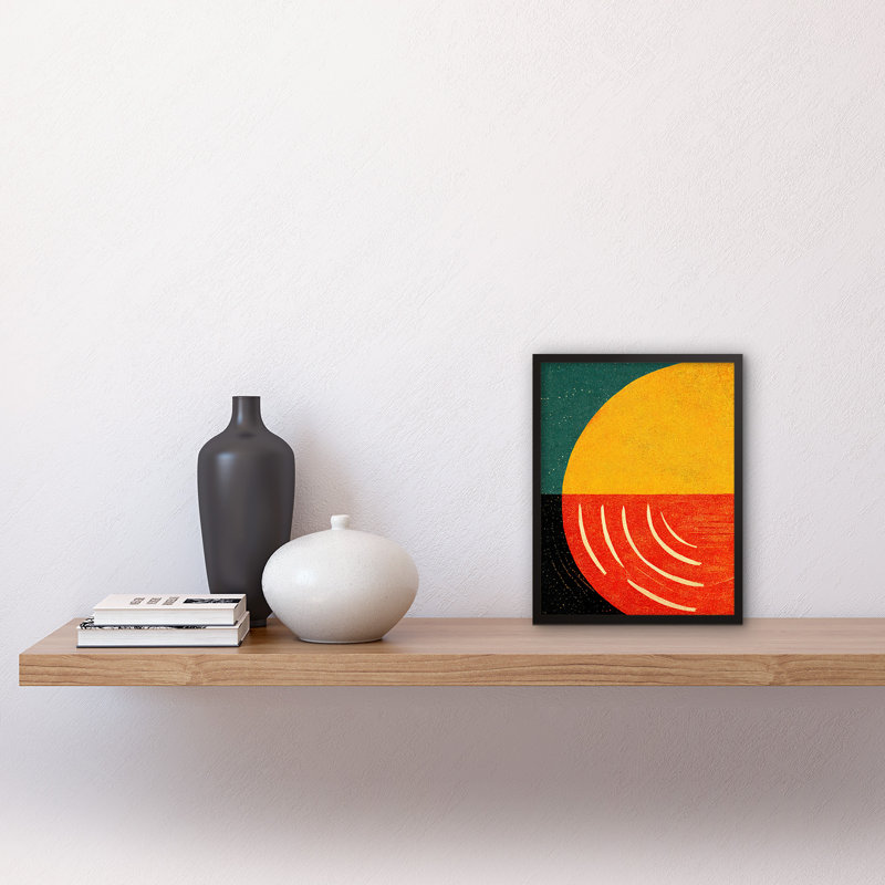 Simple Bold Teal Mustard Coral - Single Picture Frame Print