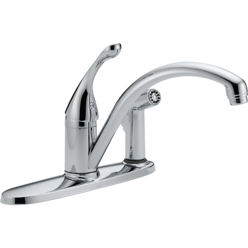 Robinet de cuisine à poignée simple avec technologie de jet et de joints en diamant central à Collins, Chrome
