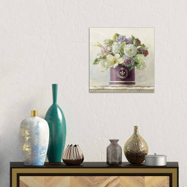Tulips In Aubergine Hatbox Framed by Danhui Nai Painting