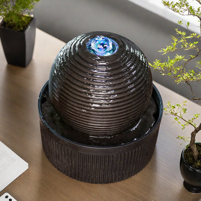 Fontaine de table avec fontaine lumineuse H 7,28 po avec lumières à DEL pour le bureau et la maison, pendaison de crémaillère idéale et cadeau de fête des Pères