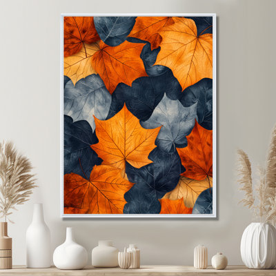 Décoration murale orange feuilles d'automne III - feuilles