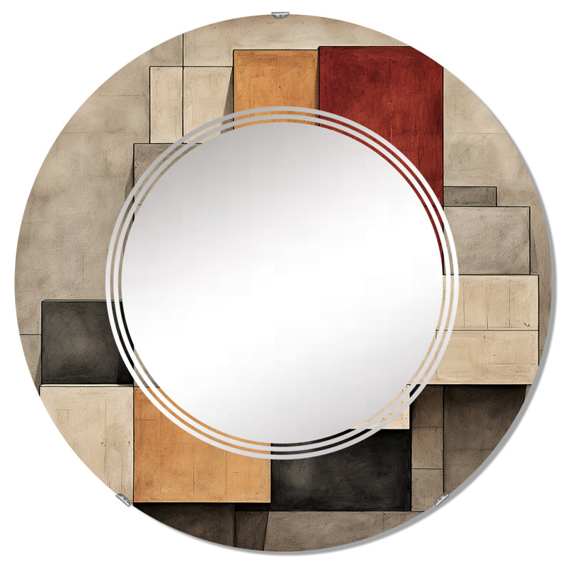 Apsford - Miroir mural moderne rond, 32 po x 32 po