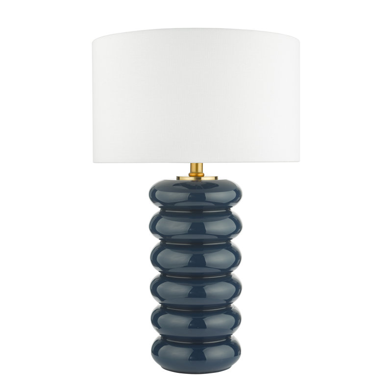 20cm H Linen Drum Lamp Shade ( Screw On ) in White