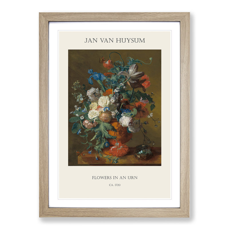 Still Life With Flowers Vol.7 by Jan Van Huysum - Single Picture Frame Print, 65cm H x 48cm W x 2cm D, Oak Framed