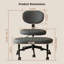 Chaise de bureau ergonomique à pieds croisés multi-positions pour adultes, fauteuil pivotant de méditation et de TDAH avec support pour le dos et base roulante
