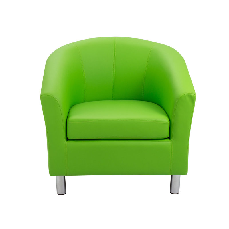 Pyrmont Faux Leather Barrel Chair, Lime Green