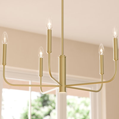 Reines 5-Light Brushed Gold Medium Chandelier