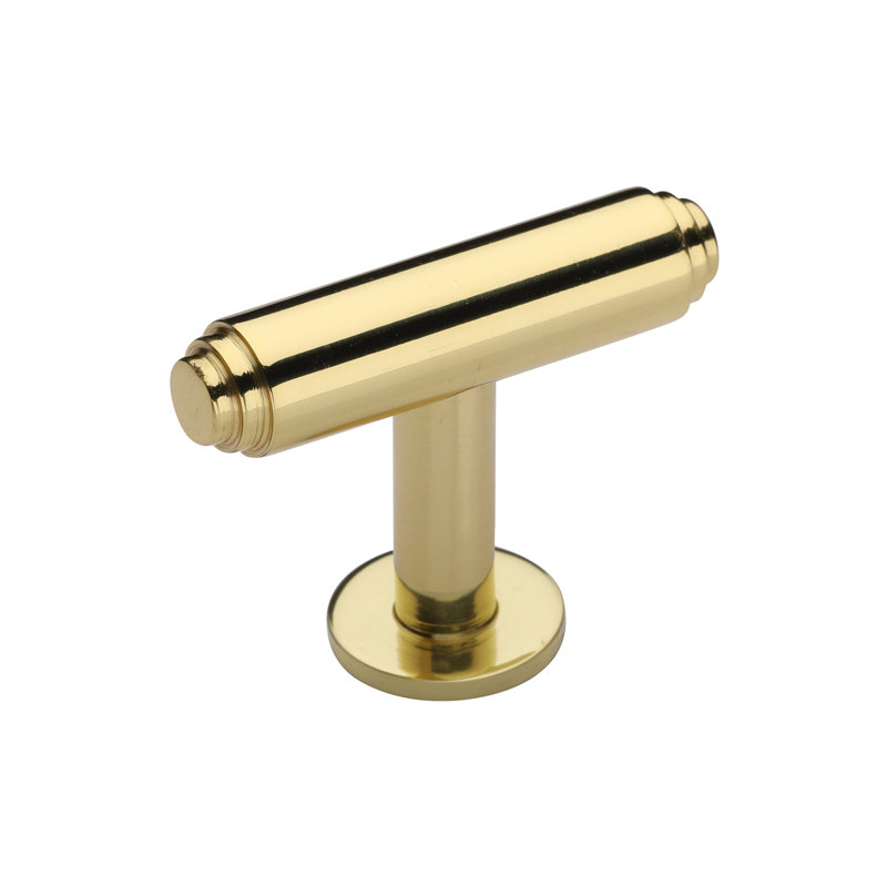 Heritage Brass Cabinet Knob Stepped T-Bar Design with Rose 45mm