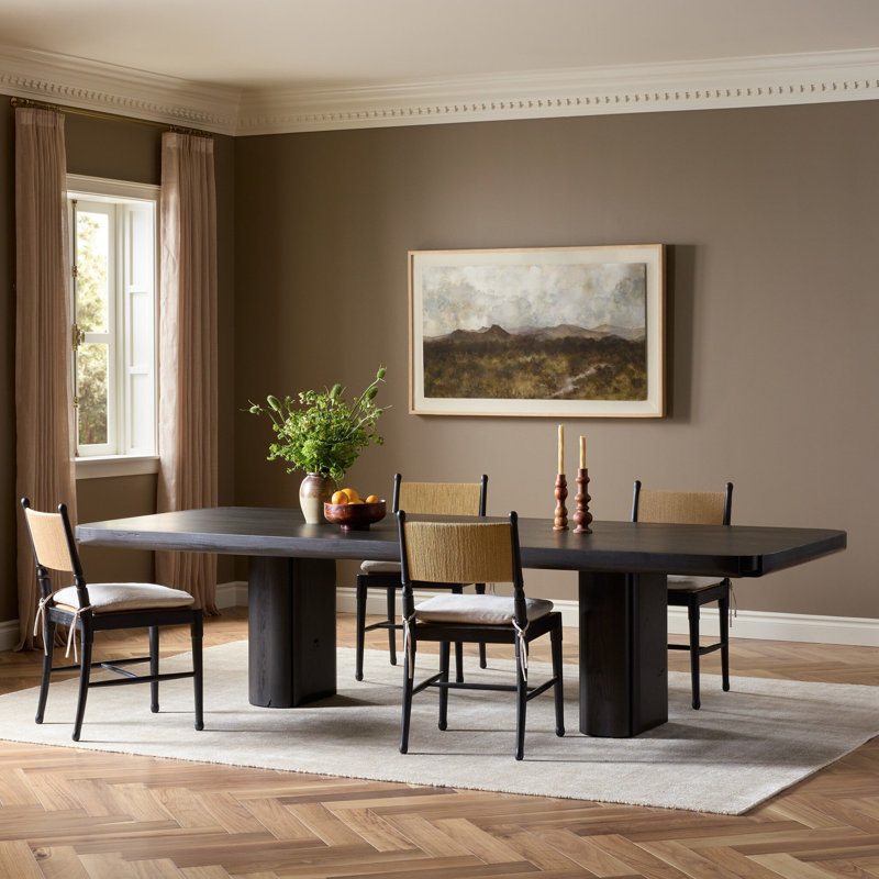 Hurley Rectangle Oak Double Pedestal Dining Table, 30" H x 120" W x 46" D
