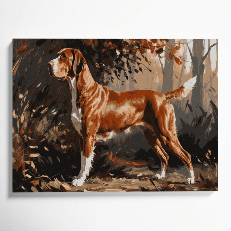 «Dogs Bracco Italiano», art mural sur toile brune, H 12 po x l 18 po