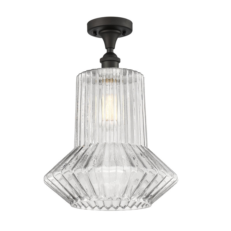 Plafonnier semi-encastré 1 lumière 12 po Perri, Ampoule DEL 6 watts Vinage, Bronze huilé