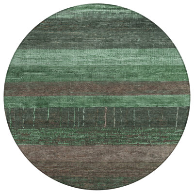 Ashuryn Green Washable Indoor-Outdoor Rug - LOOMLAN