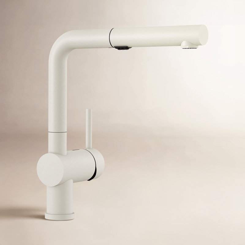 Linus Low Arc Pull-Out Dual-Spray Kitchen Faucet - White, White