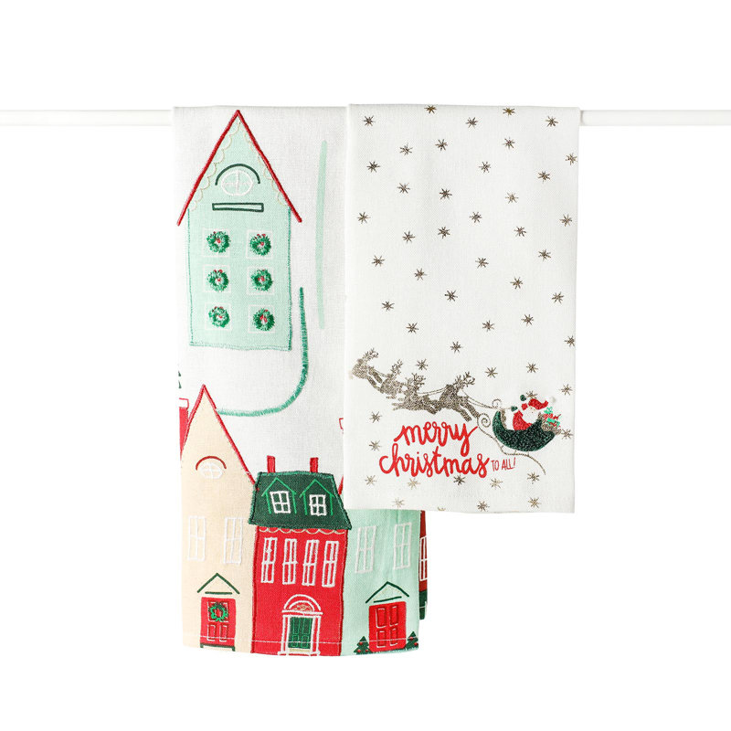 Christmas In The Village Santa Towels Set Of 2