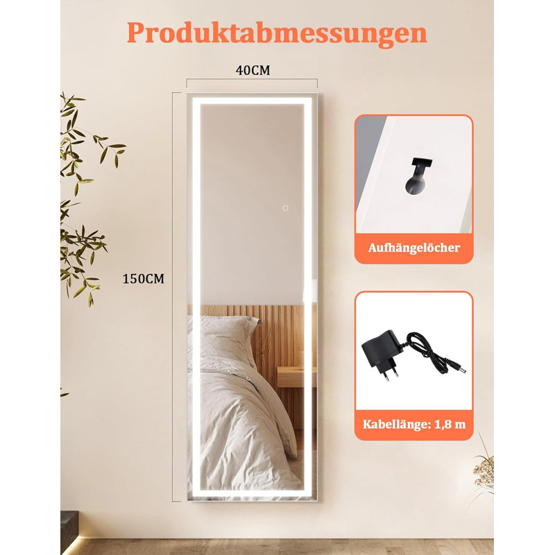 Aluminium Rectangle Freestanding Full Length Mirror