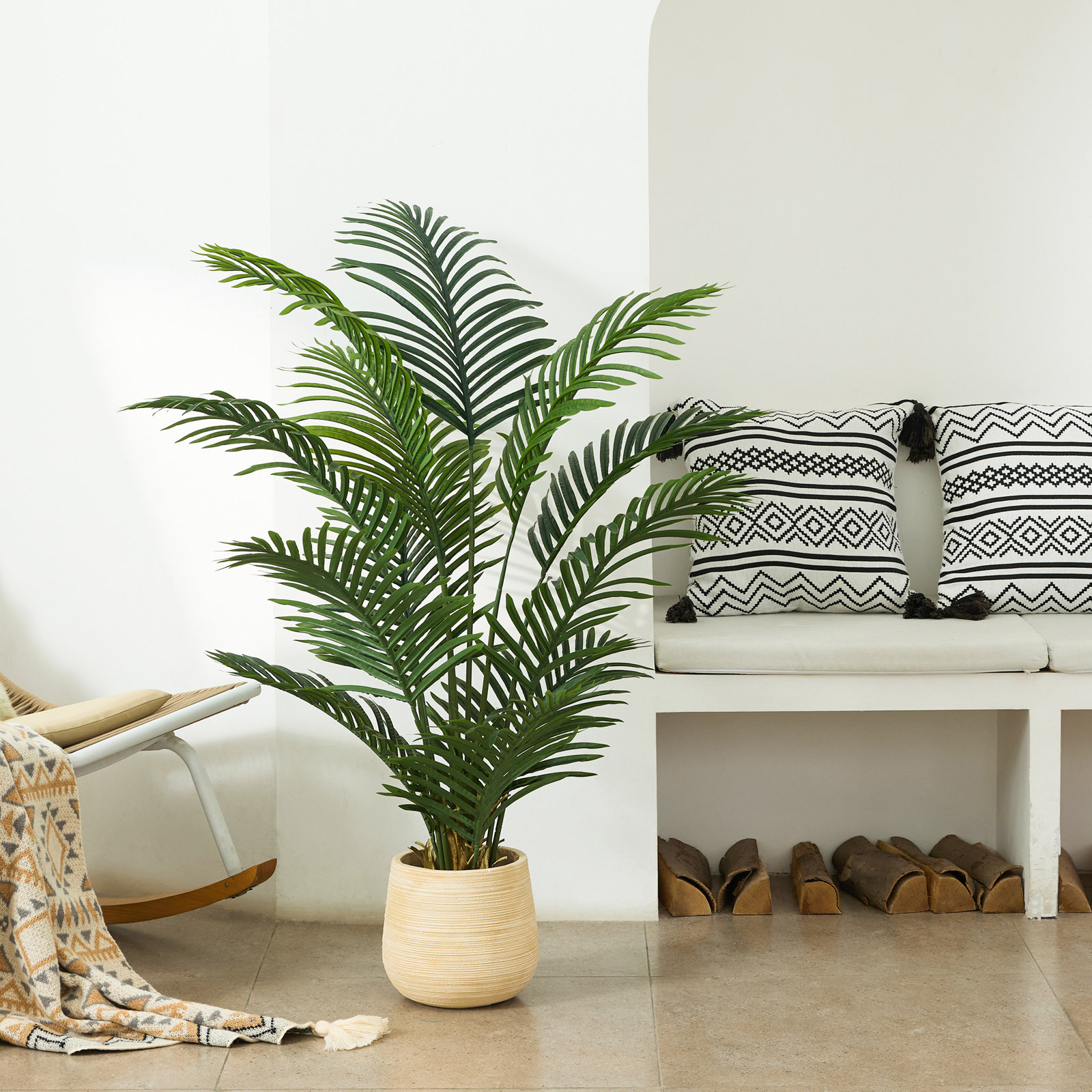 Adcock Palm Tree in Pot, 1, 48" H x 20" W x 20" D