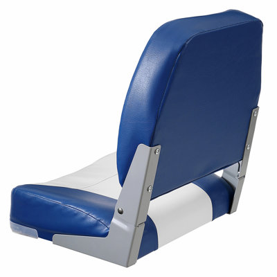 Boat Seat, 18.9" Low Back Boat Seat, Folding Boat Chair with Thickened Sponge Padding and Hinge, Fold-Down Boat Captain Chair for Fishing Boat, Sightseeing Boat, Speedboat, Canoe, 1-Piece