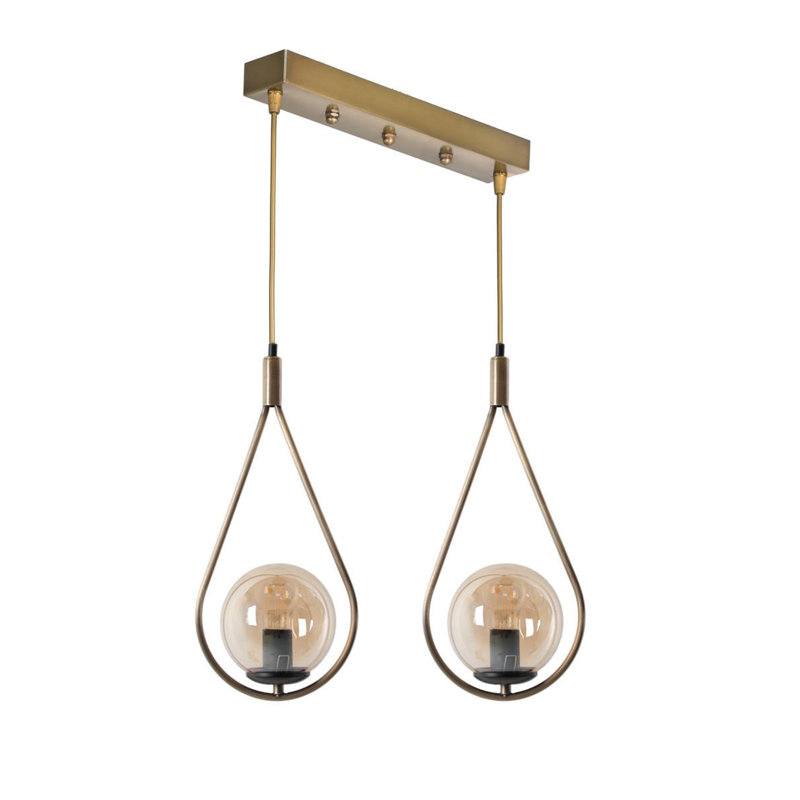 Lustre de style scandinave, hauteur réglable, finition cuivre, 17,7 po x 7,9 po | 100% métal avec peinture séchée au four et revêtement dégringolé | Douille E27, 40 W maximum | Éclairage élégant pour les espaces de vie modernes et les salles à manger