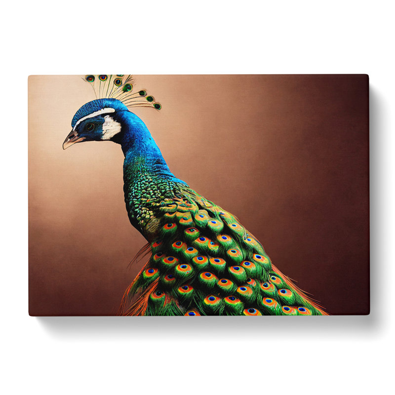 Unique Peacock - Wrapped Canvas, 40cm H x 60cm W x 3cm D
