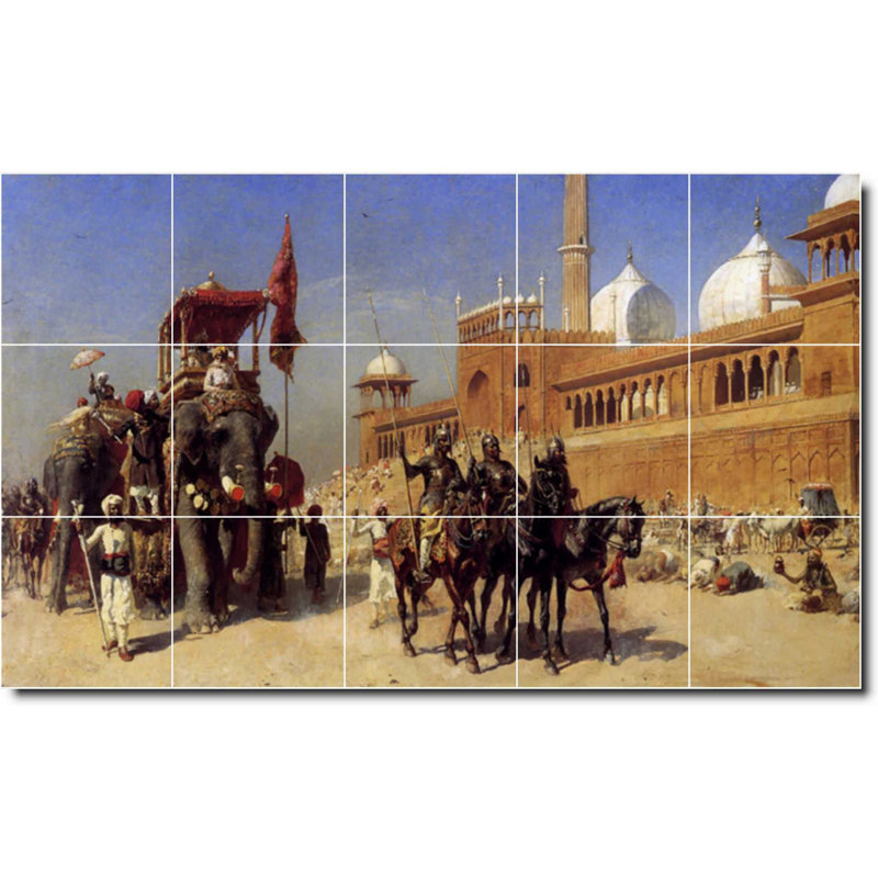 Carreau de peinture murale 40 po x 24 po 8 po x 8 po, Edwin Week's Village, peinture W09586