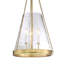 Lustre lanterne à 3 lumières de 45,7 cm (18 po) en or brossé avec abat-jour en verre transparent